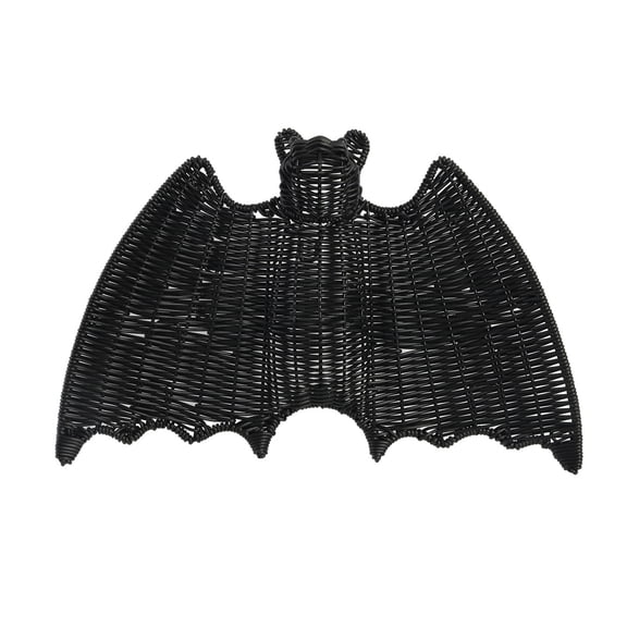Shoreew Halloween Rattan Bat Decoration 3D Scary Black Plastic Woven Bat Wall Hanging Decor for Tree Porch Yard Lawn Indoor Outdoor Farmhouse Decor