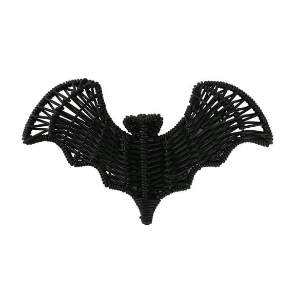 Shoreew Halloween Rattan Bat Decoration 3D Scary Black Plastic Woven Bat Wall Hanging Decor for Tree Porch Yard Lawn Indoor Outdoor Farmhouse Decor