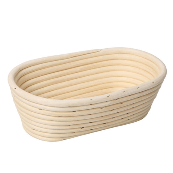 Shoreew Handmade Braided Bread Proofing Basket Oval Rattan Banneton Basket Food Grade Loaf Shape Bread Basket