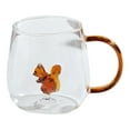 thumbnail image 1 of Shoreew Handmade Glass Cup Animal Plant Shape Transparent Water Cup Cute Coffee Milk Drink Cup with Colorful Handle, 1 of 7