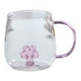 thumbnail image 1 of Shoreew Handmade Glass Cup Animal Plant Shape Transparent Water Cup Cute Coffee Milk Drink Cup with Colorful Handle, 1 of 7