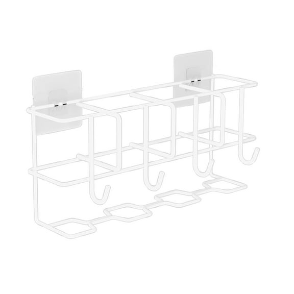 Shoreew Hollow Umbrella Storage Rack Wall Mount Coat Rack with 6 Hangers Load Bearing Hat And Clothing Organizer for Bathroom Living Room