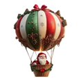 thumbnail image 1 of Shoreew Hot Air Balloon Christmas Ornament 2D Flat Acrylic Santa Claus on A Hot Air Balloon Xmas Tree Hanging Ornament for Tree Window Wall Decor, 1 of 7