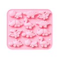 thumbnail image 1 of Shoreew Ice Mold Silicone Tray 12 Cavity 6 Dinosaur Shapes Food Grade Flexible Maker Chocolate Ice Cubes Cake Making Kids Baking Supplies, 1 of 7