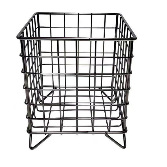 Shoreew Iron Storage Rack Hollow Out Large Capacity Stainless Iron Wire Mesh Storage Basket Home Office Bathroom Desktop Case Organizer