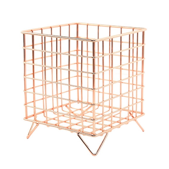 Shoreew Iron Storage Rack Hollow Out Large Capacity Stainless Iron Wire Mesh Storage Basket Home Office Bathroom Desktop Case Organizer