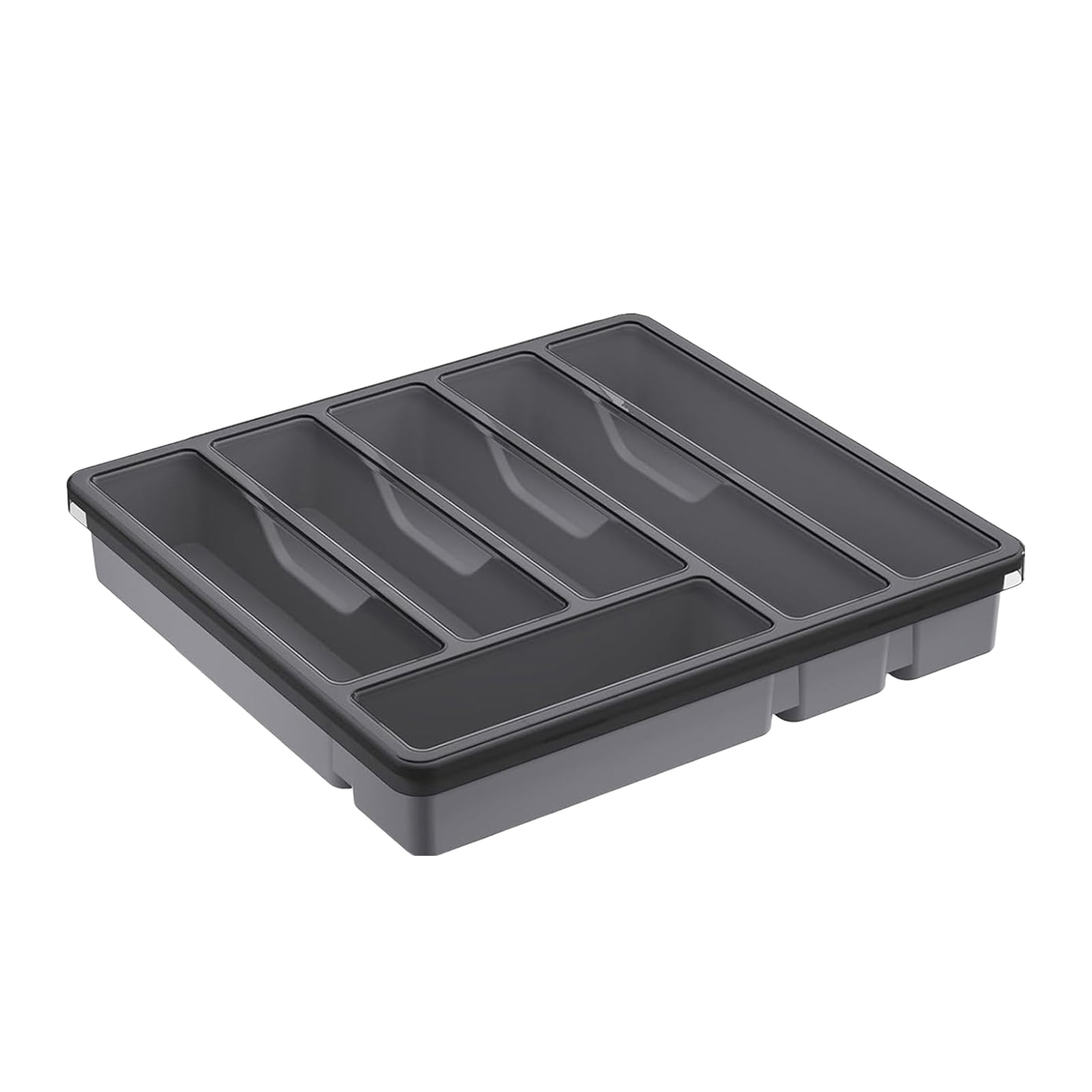 Shoreew Kitchen Flatware Utensil Holder with Lid 6 Compartments Drawer ...