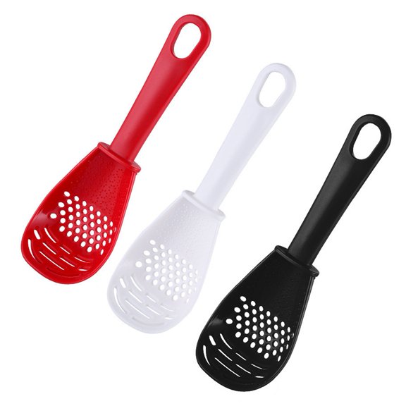 Shoreew Kitchen Grinding Spoon with Strainer Holes Multi-Use Masher And Egg Separator BPA-Free Plastic Cooking Utensil