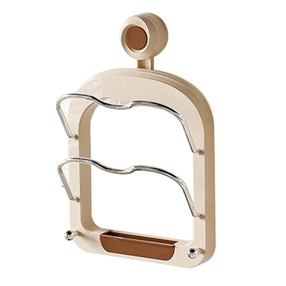 Shoreew Kitchen Pot Lid Holder with Suction Cup Multi-layer Design Easy Installation Wall Mounted Cutting Board Holder Pan Cover Organizer Rack