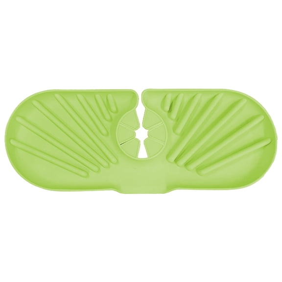 Shoreew Kitchen Sink Faucet Tray Silicone Drainage Pad Soap Sponge Holder with Drain Sprout Kitchen Counter Accessories