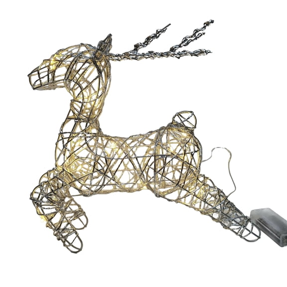 Shoreew LED Light Up Christmas Reindeer Decor 20 Warm White Lights Metal Yard Decoration for Outdoor Indoor Lawn Garden Xmas Decor