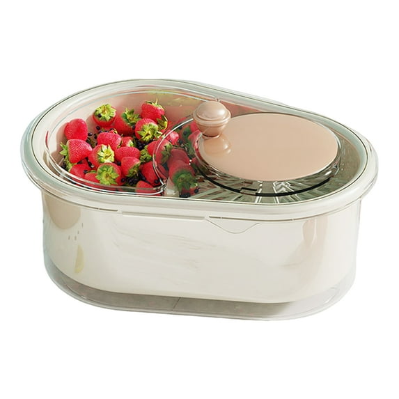 Shoreew Large Capacity Fruit Washer Spinner Bowl with Brush Detachable Easy to Use Manual Fruit Vegetable Cleaner Drain Basket