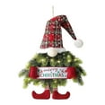 thumbnail image 1 of Shoreew Lighted Christmas Gnome Wreath Artificial Pine Spruce Wreath for Front Door Swedish Tomte Hanging Sign for Xmas Porch Indoor Outdoor Home Decor, 1 of 6