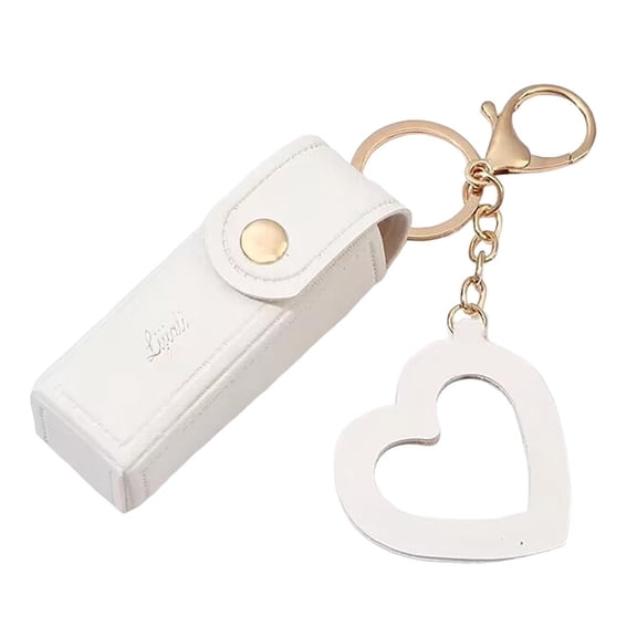 Shoreew Lipstick Bag Keychain Lobster Clip Stainless Faux Leather Mini Lipstick Container with Heart Pendant Changs Purse Key Organizer Key Holder