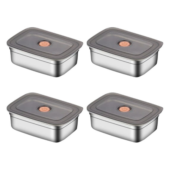 Shoreew Lunch Box with Lid Stackable Snack Containers Leak-proof Stainless Steel Food Container for Fruits Vegetables Nuts