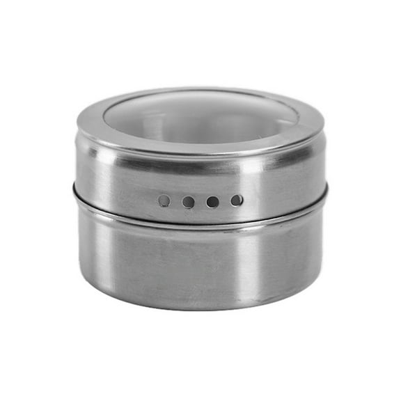 Shoreew Magnetic Spice Tins Stainless Steel Spice Container Seasoning Jar Spice Jars Storage Box with Transparent Lid for Storing Herbs