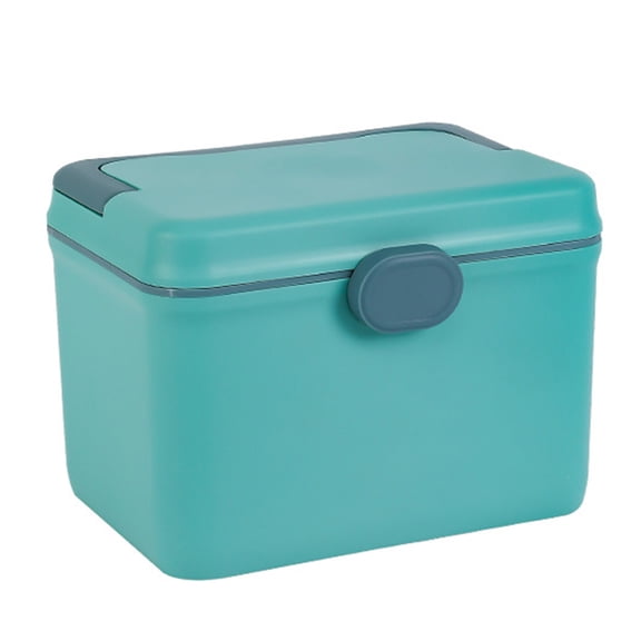 Shoreew Medicine Storage Box Double-layered Multi Grid with Lock Design Large Capacity Rounded Edges Medical Organizer for Home Dorm