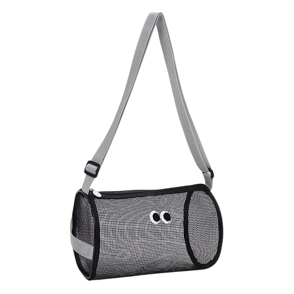 Shoreew Mesh Storage Bag with Adjustable Shoulder Strap Large Capacity Zipper Closure Swimsuits Snacks Organizer Portable Beach Bag