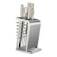 thumbnail image 1 of Shoreew Metal Knife Block with Stable Base Multiple Compartments Hollow Breathable Design Space-saving Kitchen Counter Knife Holder, 1 of 7