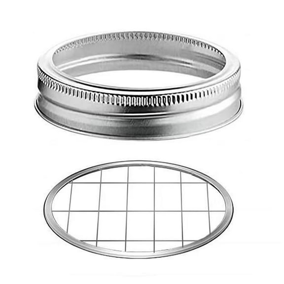 Shoreew Metal Mason Jar Flower Lid Insert Wide Mouth Canning Jar Lid with Straw Hole Grid Organizer for Flowers Pens Toothbrushes