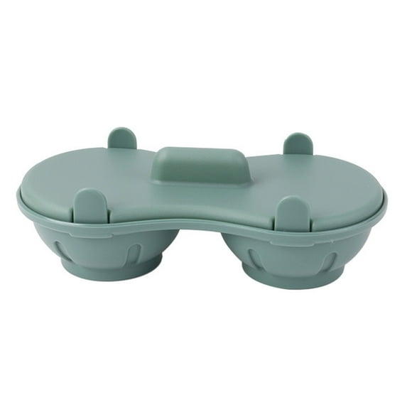 Shoreew Microwave Egg Poacher Cooker 2 Grids Egg Steamer for Boiled Eggs BPA-Free Steamed Egg Cooking Box Kitchen Gadget for Healthy Breakfasts