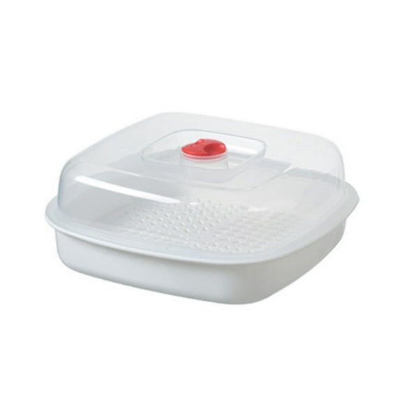 Shoreew Microwave Vegetable Steamer Box Stackable Design Steaming Tray with Lid Microwave Cookware Heating Bowl