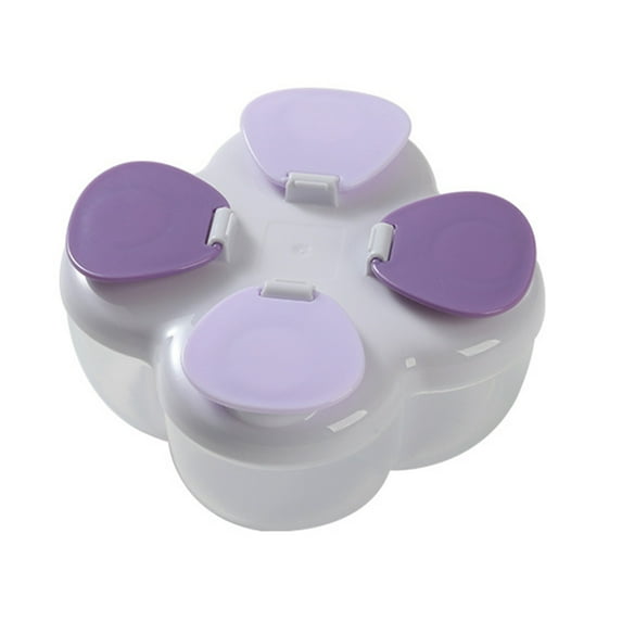 Shoreew Milk Powder Box Portable Infant Milk Powder Dispenser with 4 Compartments No-Spill Kids Snack Containers for Travel Outdoor Daily Use