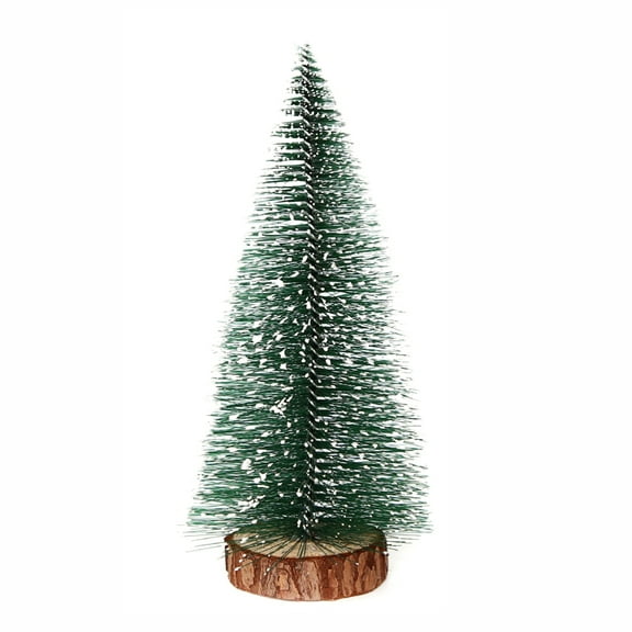 Shoreew Mini Christmas Trees Snow Frost Flocked Bottle Brush Tree with Wooden Base Small Artificial Xmas Tree for Winter Holiday Tabletop Decor