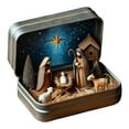 thumbnail image 1 of Shoreew Miniature Christmas Nativity Set in A Tin Box Handcrafted Pocket Nativity Scene Gift Small Religiou Holy Family Ornament for Desk Shelf Office Travel Decor, 1 of 7