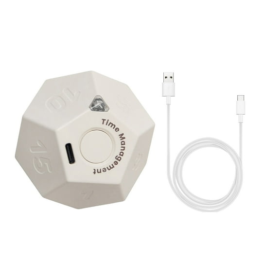 Shoreew Multi Cube Timer Portable 1/3/5/10/15/20/25/30/45/60/90 Minutes Setting Rotating Timer Vibration Reminder Modes Study Cook Exercise Clock