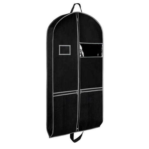 Shoreew Non-woven Fabric Clothing Dust Cover Travel Heavy-Duty Garment Bag with Pockets Clear Window Waterproof Label Foldable Dust-Proof Suit Bag