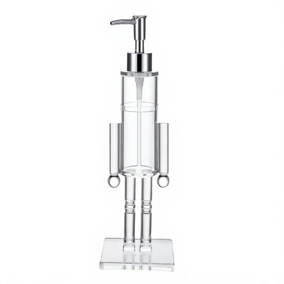 Shoreew Nutcracker Soap Dispenser Clear Christmas Hand Soap Bottle Refillable Wash Liquid Lotion Pump for Holiday Bathroom Kitchen Decor