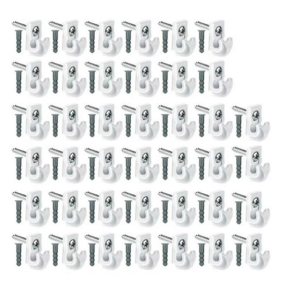 Shoreew Plastic String Light Hook Easy Install Christmas Lights Hanger Hooks Weatherproof Rust-Proof Wall Mount Hook for Outdoor Indoor Use