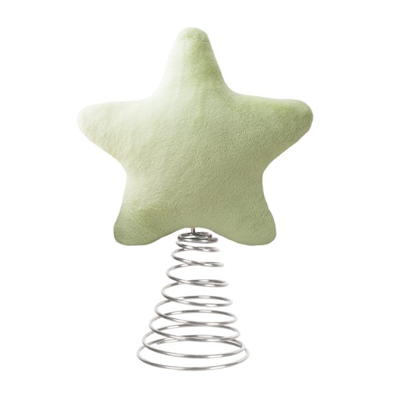 Shoreew Plush Star Tree Topper Furry Star Christmas Treetop Ornaments for Winter Rustic Holiday Xmas Party Decoration