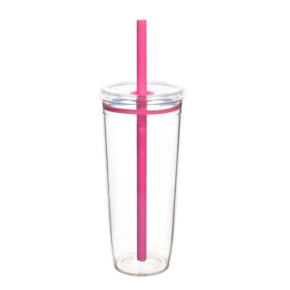 Shoreew Portable Straw Cup 20oz Colorful Tritan Tumbler for Iced Coffee Juice Tea Milk Dishwasher Safe Drinkware Gift for Teens