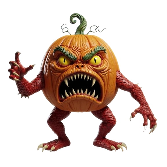 Shoreew Pumpkin Evil Figurine Spooky Resin Halloween Tabletop Decoration for Home Office Desk Decor Halloween Party Supplies