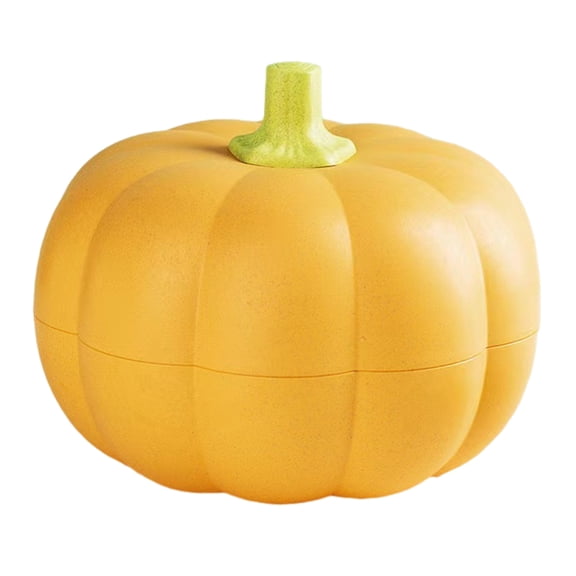 Shoreew Pumpkin Snack Holder with Lid Pumpkin Fruit Bowl Stand Sturdy Fork Storage Organizer Halloween Thanksgiving Fall Party Decor Candy Box Tray for Snacks Fruits Home Display