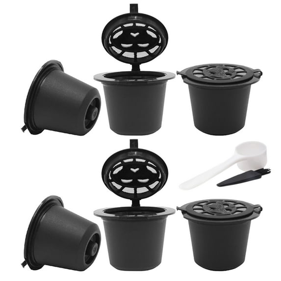 Shoreew Refillable Espresso Coffee Capsule Coffee Filters No Spills Reusable Espresso Pods with Spoon Brush Coffee Capsule Refill Tool
