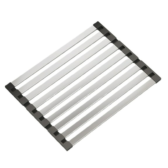 Shoreew Retractable Drain Rack Strong Load-bearing Easy to Clean Foldable Countertop Dish Bowl Storage Rack Kitchen Sink Organizer