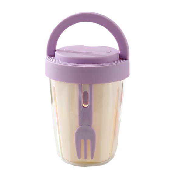 Shoreew Salad Cup 501-600ml Food-Grade Portable Leak-Proof Design Salad Jar with Spoon Enhanced Drainage System