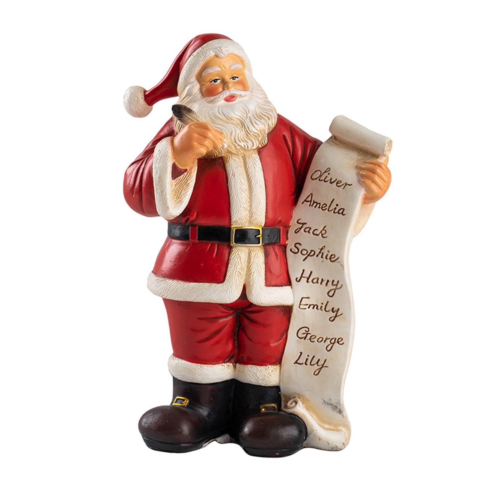 Shoreew Santa Claus Figurine Small Resin Santa Sculpture with Gift Bag ...