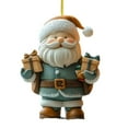 thumbnail image 1 of Shoreew Santa Claus Ornaments 2D Acrylic Cartoon Santa Pendant Christmas Tree Hanging Decoration for Holiday Tree Home Decor, 1 of 7