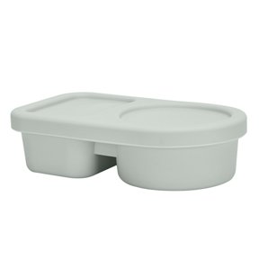 Shoreew Seasoning Box Food-Grade Silicone 360 Degree Leak-Proof Double Compartments Food Container Microwave Safe Refrigerated Storage Box