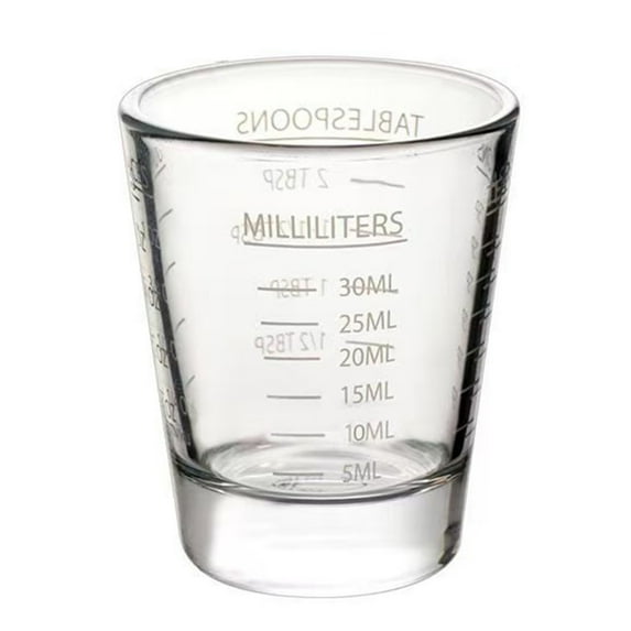 Shoreew Shot Glass Measuring Cups Espresso Jigger with Scale Heavy Glass Cups for Kitchen Bar Accessories Baking Cooking
