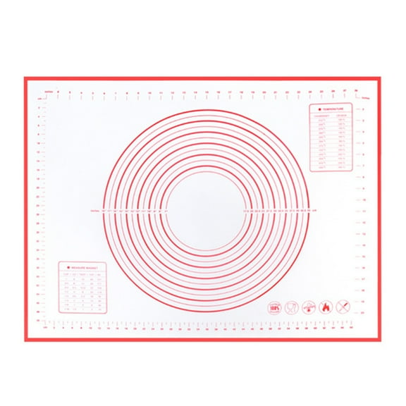 Shoreew Silicone Baking Mat Non-Stick Pastry Dough Rolling Mat with Measurement Marks Heat-Resistant Cookies Fondant Making Mat Thick Baking Pad
