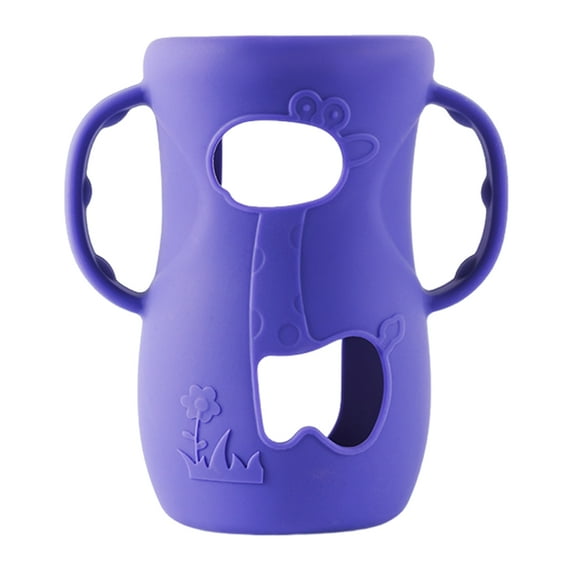Shoreew Silicone Bottle Sleeve with Handle Insulated Cup Sleeve for 4/8 Oz Glass Bottles Drop Protection Anti Breakage Baby Bottle Holder
