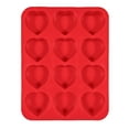 thumbnail image 1 of Shoreew Silicone Muffin Pan 12-Cup Heart Cupcake Pan Non-stick Cake Mold Food-Grade Baking Mold for Cupcakes Chocolates Easy Demolding, 1 of 6