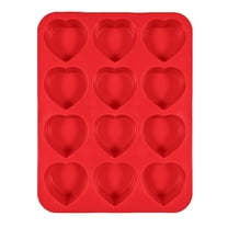 Shoreew Silicone Muffin Pan 12-Cup Heart Cupcake Pan Non-stick Cake Mold Food-Grade Baking Mold for Cupcakes Chocolates Easy Demolding