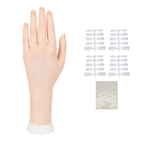 Shoreew Silicone Practice Hand for Acrylic Nails Realistic Flexible Mannequin Hand Nail Art Practice Hand for Bracelets Rings Display