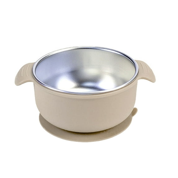 Shoreew Stainless Steel Baby Bowls with Suction Double Ear Design Feeding Bowl Heat Resistant Drop-Proof Toddler Feeding Dishes for Fruits Snacks
